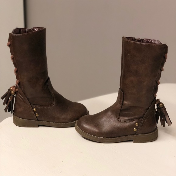 Rampage Girls 5M leather lace up tassel boots - Picture 1 of 6